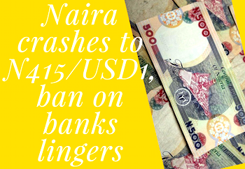 Naira crashes to N465/ USD as CBN issues new  directives on domiciliary accounts usage