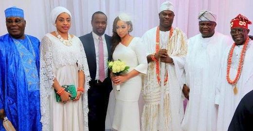 Photos: Ooni of Ife, Atiku, Ambode others grace wedding of Tinubu’s son
