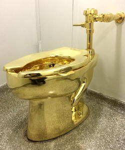 Gold toilet opens for business at Guggenheim