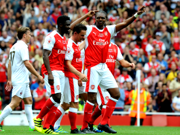 Kanu Nwankwo gets hat-trick in Arsenal Legends charity match against AC Milan