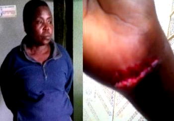Woman uses saw blade on maid over burnt pot of beans