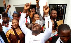 Photos: Gov. Yahaya Bello jubillates after S/court victory