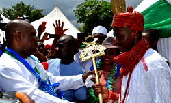 Photos: Youngest monarch in Nigeria receives Staff-of-honour