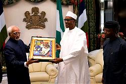 Photos: Buhari receives Indian Vice President Ansari at Statehouse