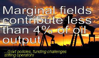 Marginal fields  contribute less  than 4% of oil  output