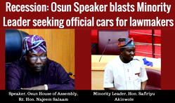 Recession: Osun Speaker blasts minority leader seeking official cars for lawmakers