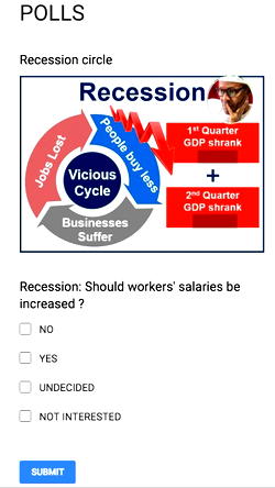 Recession:  Should workers’ salaries  be increased ?