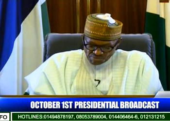 (Video)Independence broadcast: Am trying to do the right thing for Nigeria – Buhari