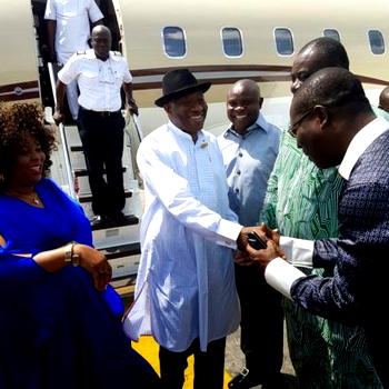 In photos: Jonathan, wife visit Bayelsa, urge Nigerians to be patriotic