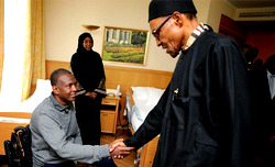 Buhari visits Nigerian military officer in Berlin hospital