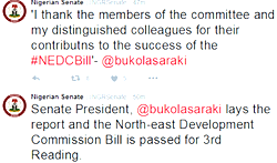 Senate passes bill establishing North-East Development Commission