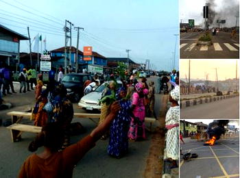 Video: Aged women, others join protest over INEC’s removal of Eyitayo’s name from list