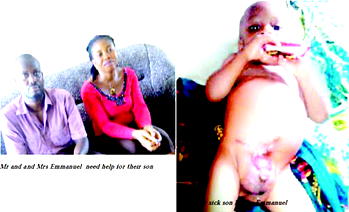 Couple needs N4.7million from philanthropists to treat their son