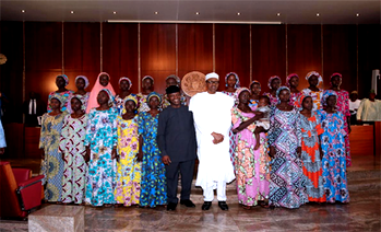 Photos: President Buhari receives released Chibok girls
