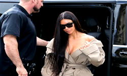 Kim Kardashian bares it all in a jaw dropping dress
