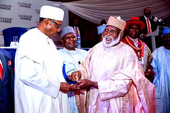 Photos: Buhari receives Leadership Award from Ex-President Abdulsalam Abubakar
