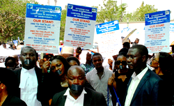 Lawyers protest continued detention of Dasuki, Kanu, others