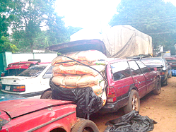 Ogun NCS arrests 3 suspects, 37 vehicles load of rice at Idiroko forest