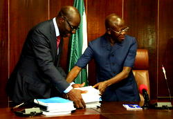 Mammoth crowd as Obaseki takes oath of office as Edo governor