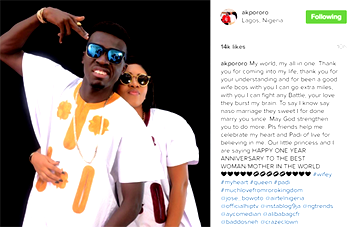 Akpororo celebrates marriage anniversary