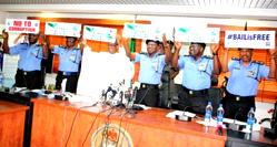 Photos: Lai Mohammed takes #ChangeBeginsWithMe campaign to Police