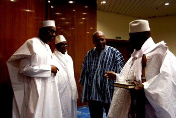 President Buhari in The Gambia to hold talks with Jammeh