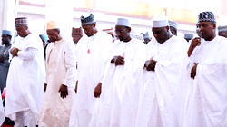 Aso Villa Mosque back to life as  Buhari, Saraki, Masari, Magu, Ali, others pray
