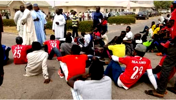 Footballers shut down Taraba state Govt House