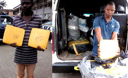2 arrested with 1,300 parcels of hard drugs worth N62.4m