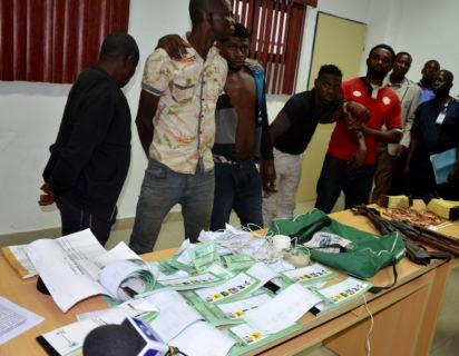 Photos: Suspected ballot box and electoral materials snatchers