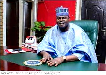 Tim Diche, Kogi commissioner quits