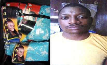3 arrested over hard drugs concealed in hair extensions