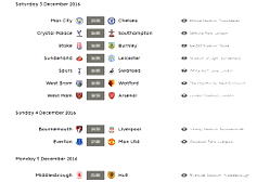 EPL week 14 fixtures