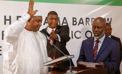 Nigerian, Senegalese troops storm The Gambia as Adama Barrow is sworn in