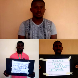 EFCC arrests three suspected internet fraudsters