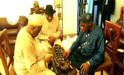 Jonathan,  Obasanjo in closed door meeting in Ogun