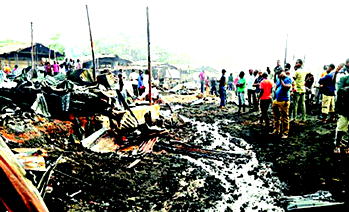 5 persons pass out as fire razes Nnewi timber market