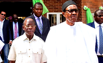 Federal appointments: Oshiomole meets Buhari at Aso Villa