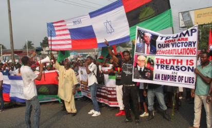 Photos: IPOB holds rally in support of Donald Trump - Vanguard News