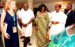 Lai Mohammed, Ambode, Osoba celebrate  Lagos@50 at Rasheed Gbadamosi Art Exhibition