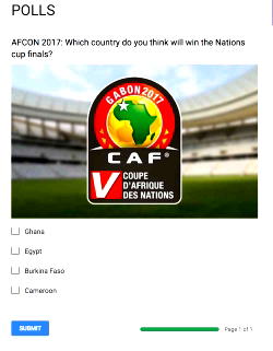 AFCON 2017: Which country do you think will win the Nations cup  finals?