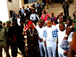 Breaking: Nnamdi Kanu, co-defendants in court without hand-cuffs