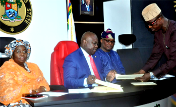 Photos: Gov. Ambode signs Bill eradicating kidnappings into law, swears-in 3 perm. sec.
