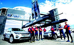Land Rover Bar launch fast racing boat