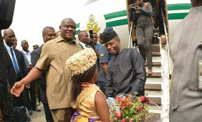 Governor Wike holds airport reception for acting president