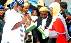 Tinubu, Oyegun, Fayose storm Ondo as Akeredolu is sworn-in
