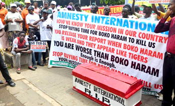 Photos: Protesters condemning activities of Amnesty International in Nigeria