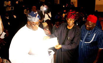 Photos: Obasanjo, Gbenga Daniel settle rift