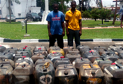 We collect N500 for each jerry can, say suspects caught with 2,650 litres of petrol