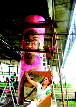 Polly Alakija: painting women on 50 pillars for Lagos @ 50